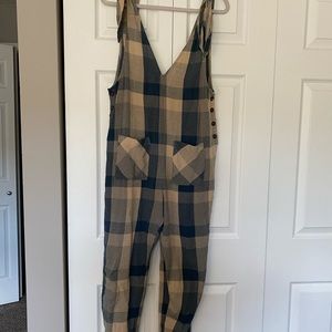 Free People Plaid Jumpsuit